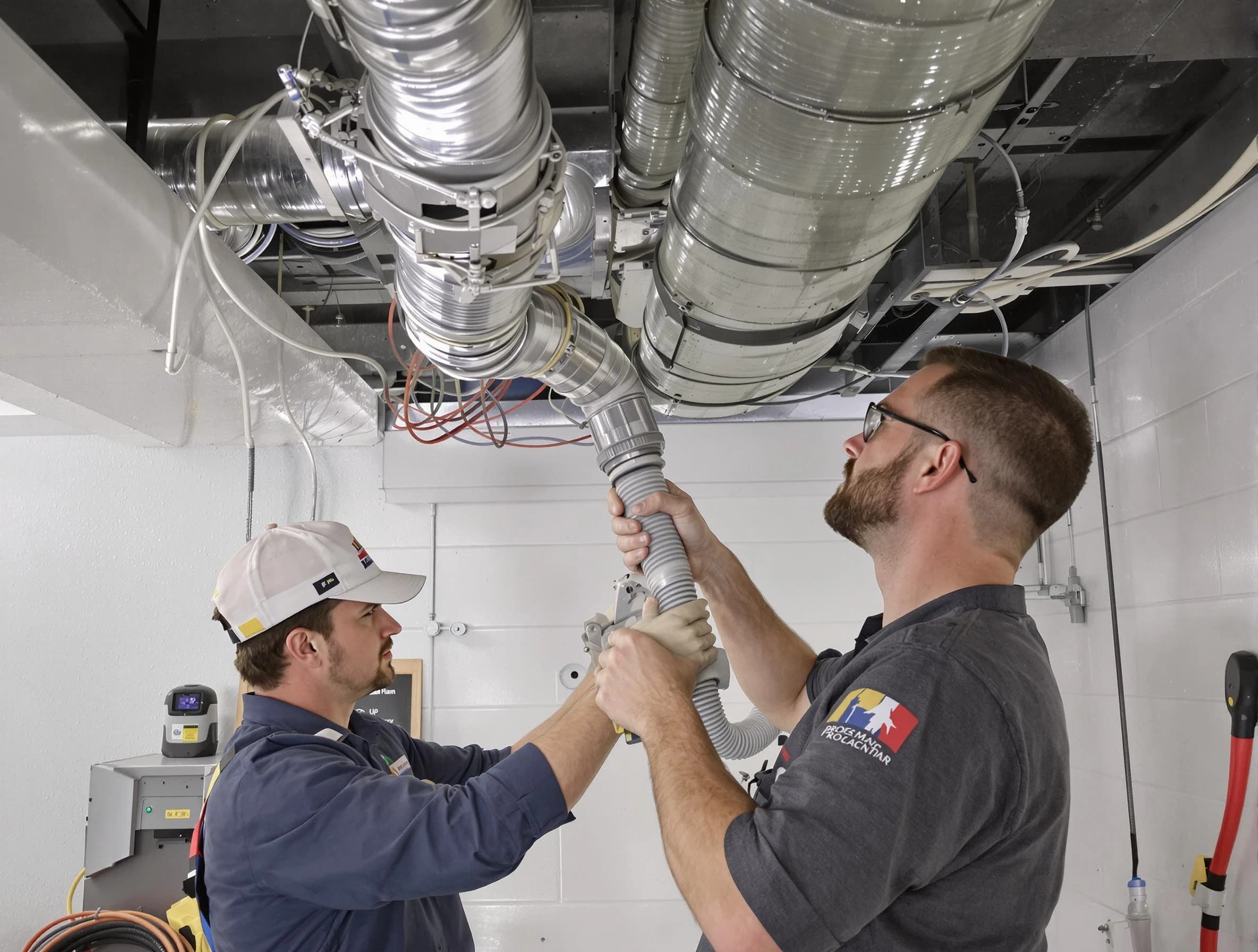 Riverside Air Duct Cleaning technician performing thorough AC duct cleaning in Riverside